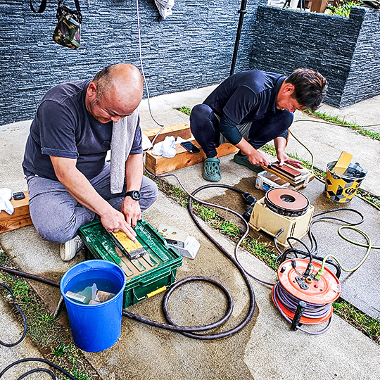 松戸支店イベント ― 大工さんの包丁研ぎサービス