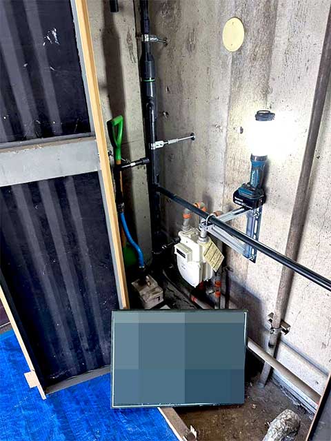 新しい配管に交換された施工後の様子