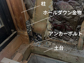ホールダウン金物内付け