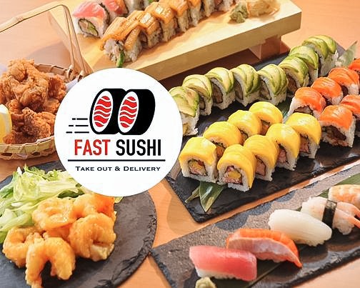 FAST SUSHIのカリフォルニアロールと握り寿司