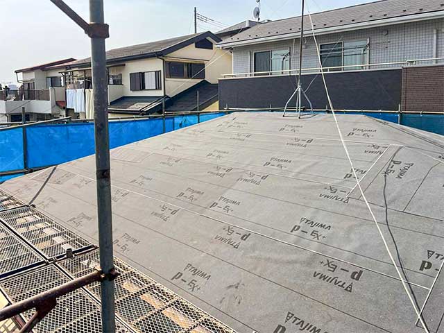 ルーフィング施工